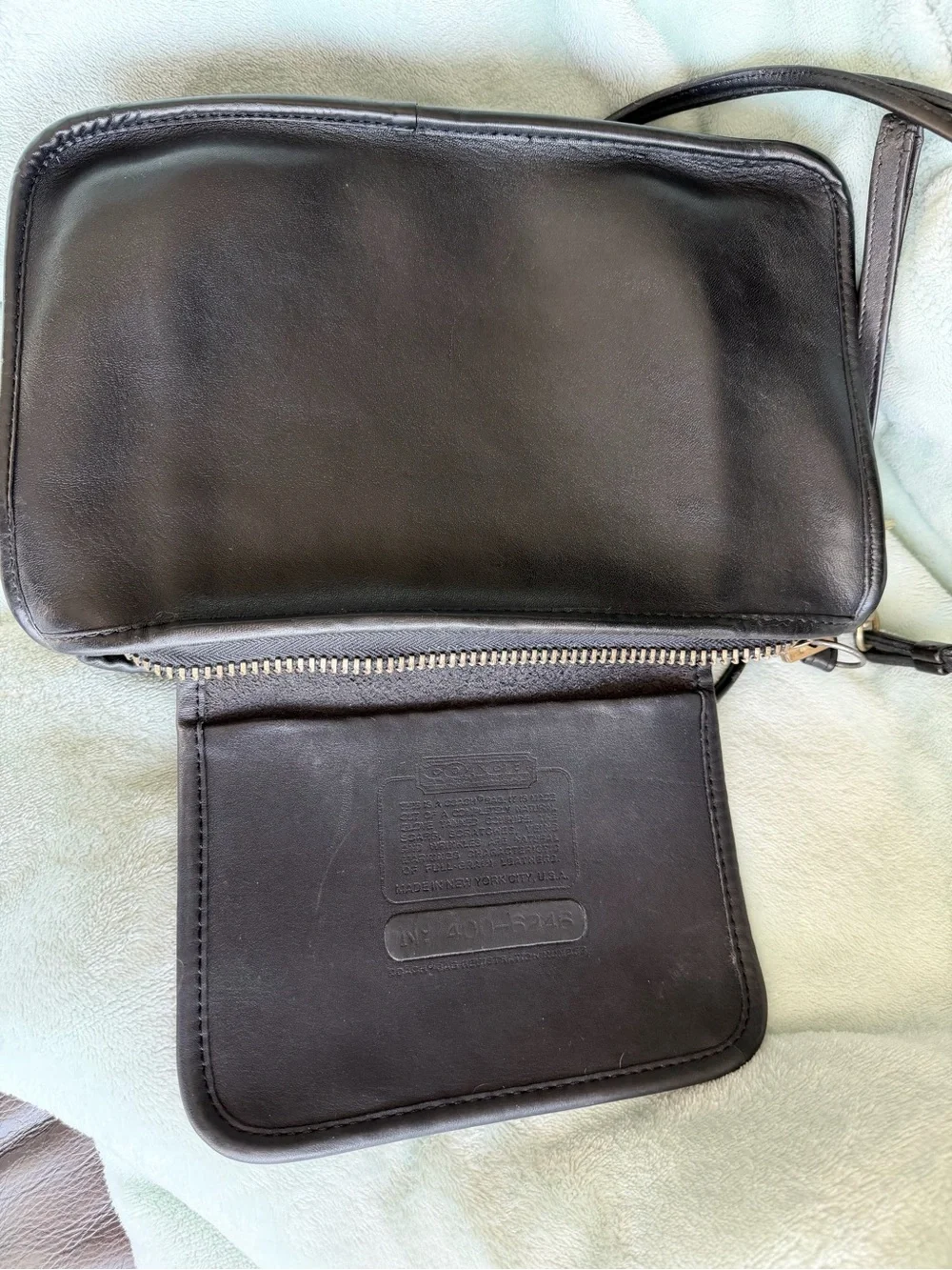 COACH Vintage 1970s NYC Basic Bag Zippered Clutch 9455, Black